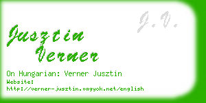jusztin verner business card